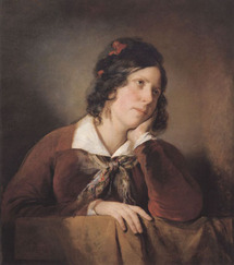 find048-Friedrich von Amerling (Antonie Amerling mit aifgestütztem Kopf 1834)