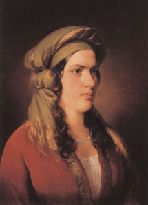 find064-Friedrich von Amerling (Rosa Dirsch mit grünem Turban 1846)