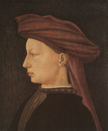 finh077-Masaccio (Bildnisprofil eines jungen Mannes 1425)